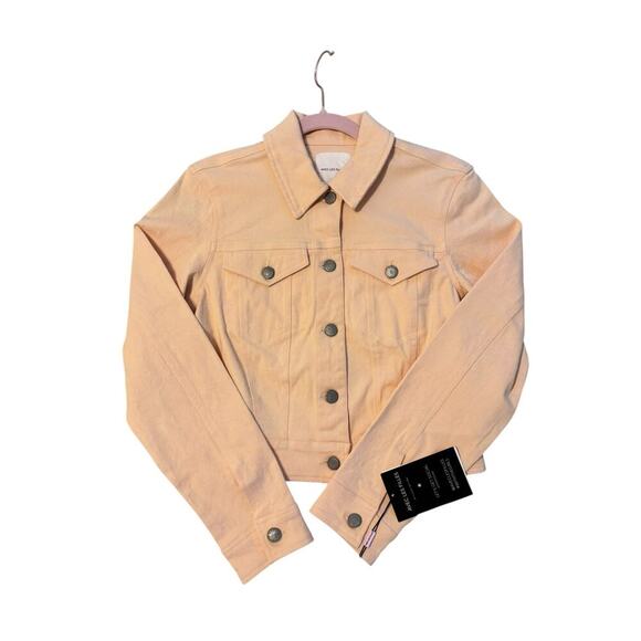 Avec Les Filles By Anthropologie Peach Denim Jacket Size 2 NWT - Picture 2 of 5